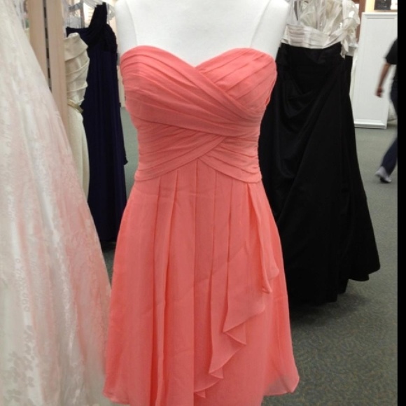 David's Bridal Dresses & Skirts - Knee Length Coral Reef Bridesmaid Sweetheart Dress